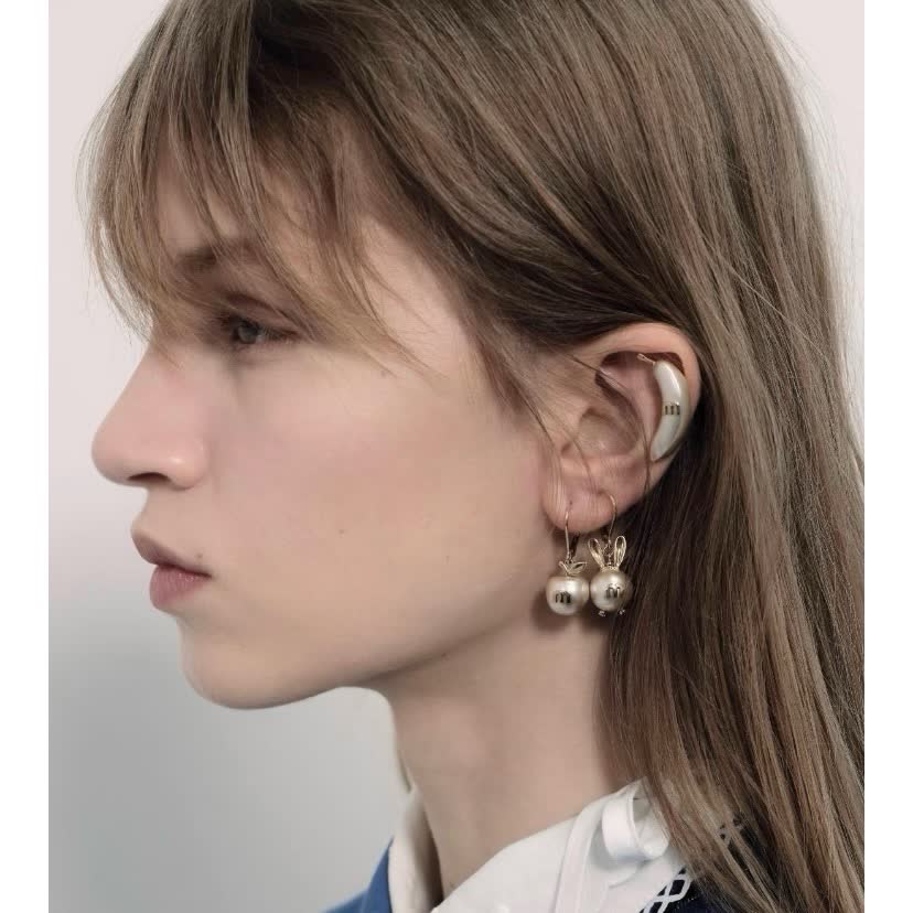 Miu Miu Banana Shaped Pearl Earrings